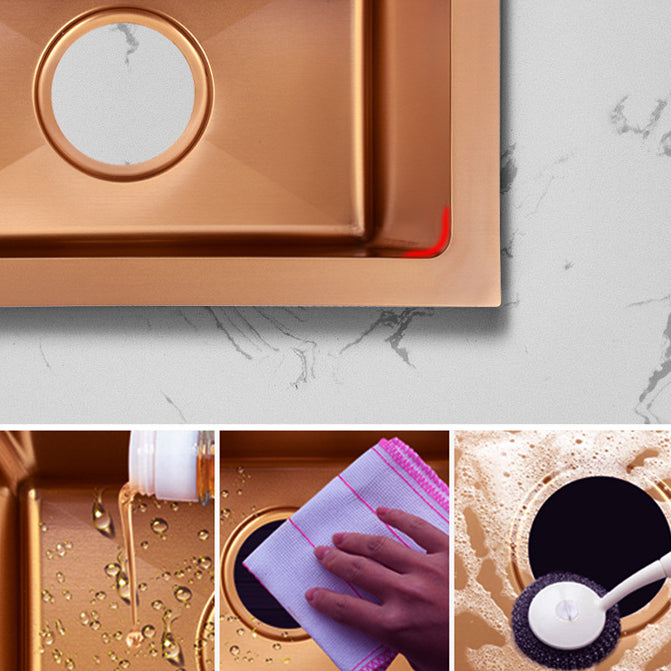 Modern Stainless Kitchen Sink Center Strainer Drain Assembly Sink with Faucet Clearhalo 'Home Improvement' 'home_improvement' 'home_improvement_kitchen_sinks' 'Kitchen Remodel & Kitchen Fixtures' 'Kitchen Sinks & Faucet Components' 'Kitchen Sinks' 'kitchen_sinks' 6196356