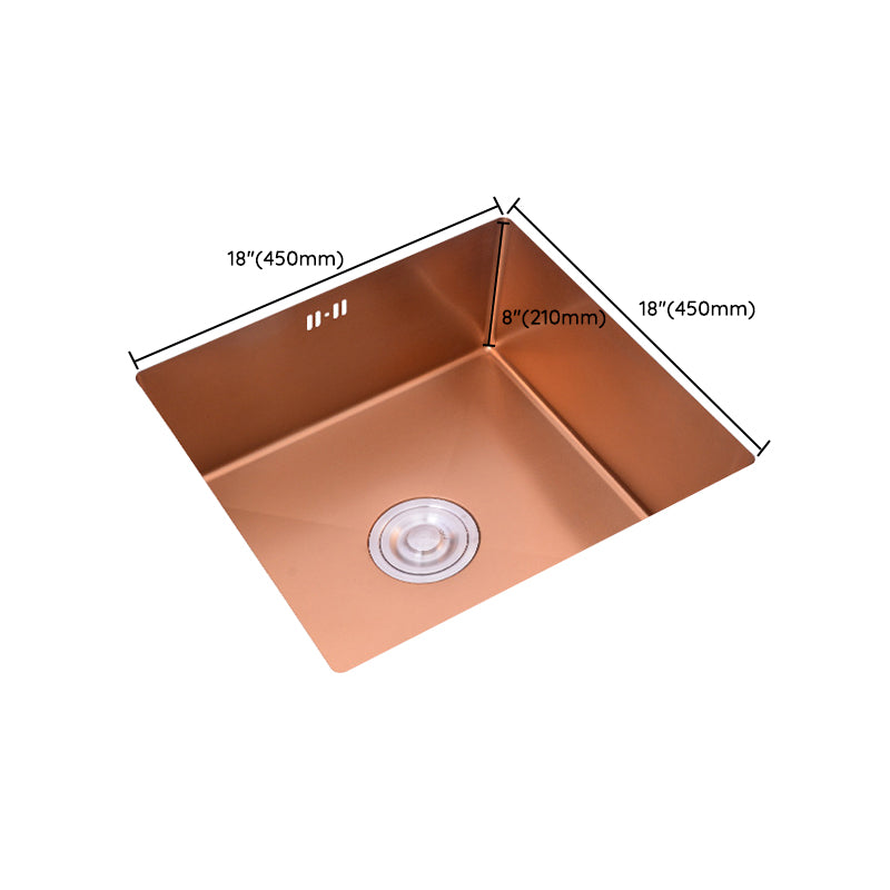 Modern Stainless Kitchen Sink Center Strainer Drain Assembly Sink with Faucet Clearhalo 'Home Improvement' 'home_improvement' 'home_improvement_kitchen_sinks' 'Kitchen Remodel & Kitchen Fixtures' 'Kitchen Sinks & Faucet Components' 'Kitchen Sinks' 'kitchen_sinks' 6196363