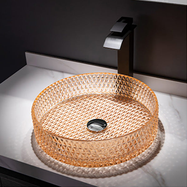 Contemporary Bathroom Sink Pop-Up Drain Glass Solid Color Rectangular Vessel Sink Clearhalo 'Bathroom Remodel & Bathroom Fixtures' 'Bathroom Sinks & Faucet Components' 'Bathroom Sinks' 'bathroom_sink' 'Home Improvement' 'home_improvement' 'home_improvement_bathroom_sink' 6197155