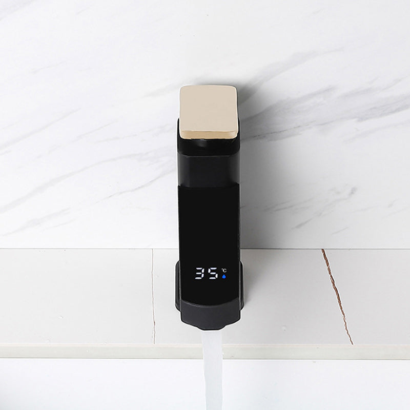 Contemporary Sink Faucet Digital Display Screen Solid Color Low Arc Sink Bathroom Faucet Clearhalo 'Bathroom Remodel & Bathroom Fixtures' 'Bathroom Sink Faucets' 'Bathroom Sinks & Faucet Components' 'bathroom_sink_faucets' 'Home Improvement' 'home_improvement' 'home_improvement_bathroom_sink_faucets' 6197180