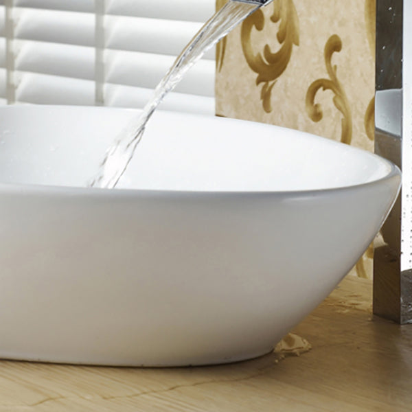 Modern Bathroom Sink Porcelain Pop-Up Drain Oval-Shape Vessel Sink (Faucet Not Included) Clearhalo 'Bathroom Remodel & Bathroom Fixtures' 'Bathroom Sinks & Faucet Components' 'Bathroom Sinks' 'bathroom_sink' 'Home Improvement' 'home_improvement' 'home_improvement_bathroom_sink' 6197573