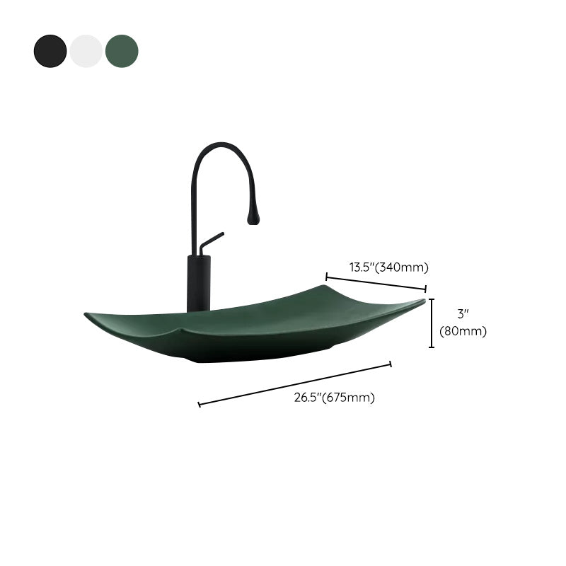 Modern Bathroom Sink Pop-Up Drain Porcelain Rectangular Vessel Lavatory Sink Clearhalo 'Bathroom Remodel & Bathroom Fixtures' 'Bathroom Sinks & Faucet Components' 'Bathroom Sinks' 'bathroom_sink' 'Home Improvement' 'home_improvement' 'home_improvement_bathroom_sink' 6203290