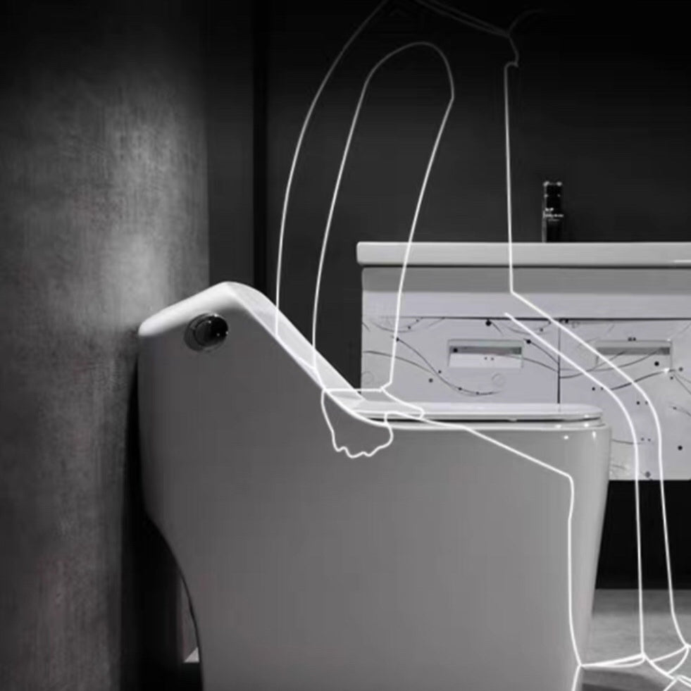 Modern Siphon Jet Toilet Bowl Floor Mount Flush Toilet with Toilet Seat Clearhalo 'Bathroom Remodel & Bathroom Fixtures' 'Home Improvement' 'home_improvement' 'home_improvement_toilets' 'Toilets & Bidets' 'Toilets' 6203543