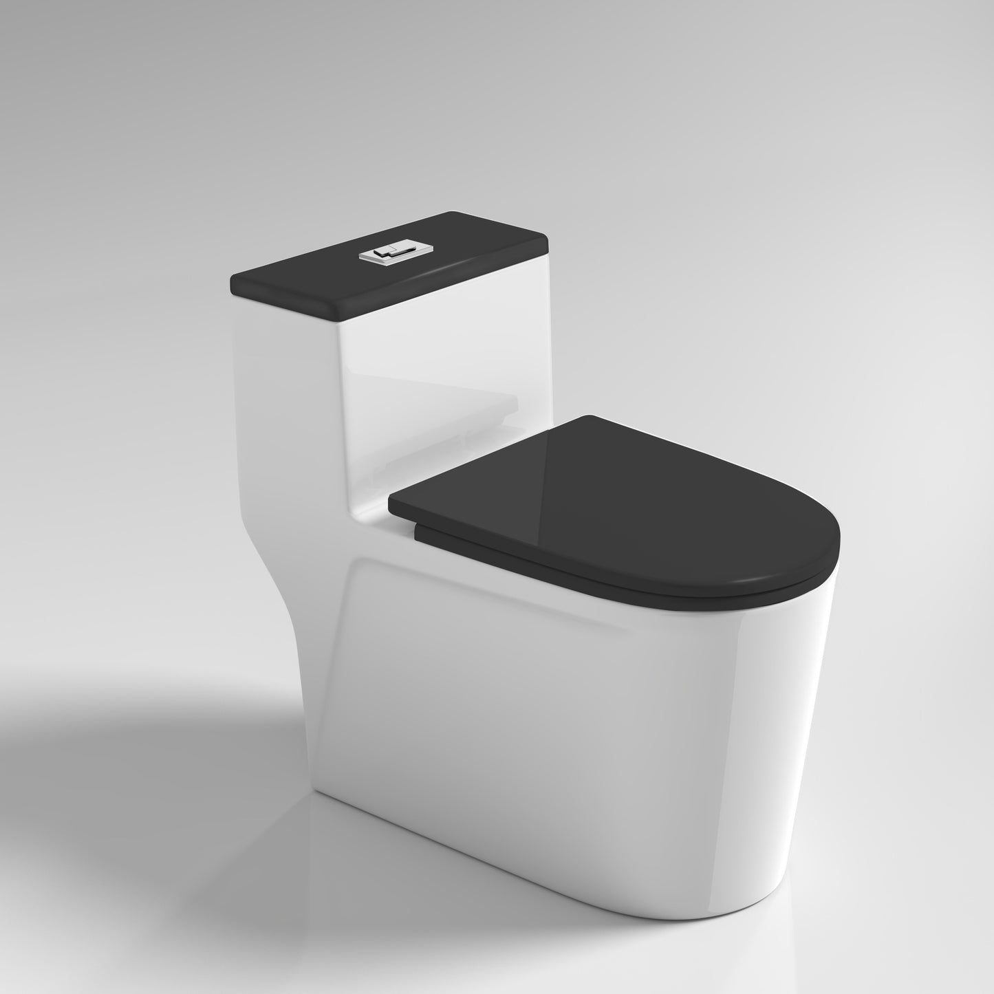 Modern Skirted Flush Toilet Ceramic Elong Floor Mount One-Piece Toilet Black Clearhalo 'Bathroom Remodel & Bathroom Fixtures' 'Home Improvement' 'home_improvement' 'home_improvement_toilets' 'Toilets & Bidets' 'Toilets' 6203576