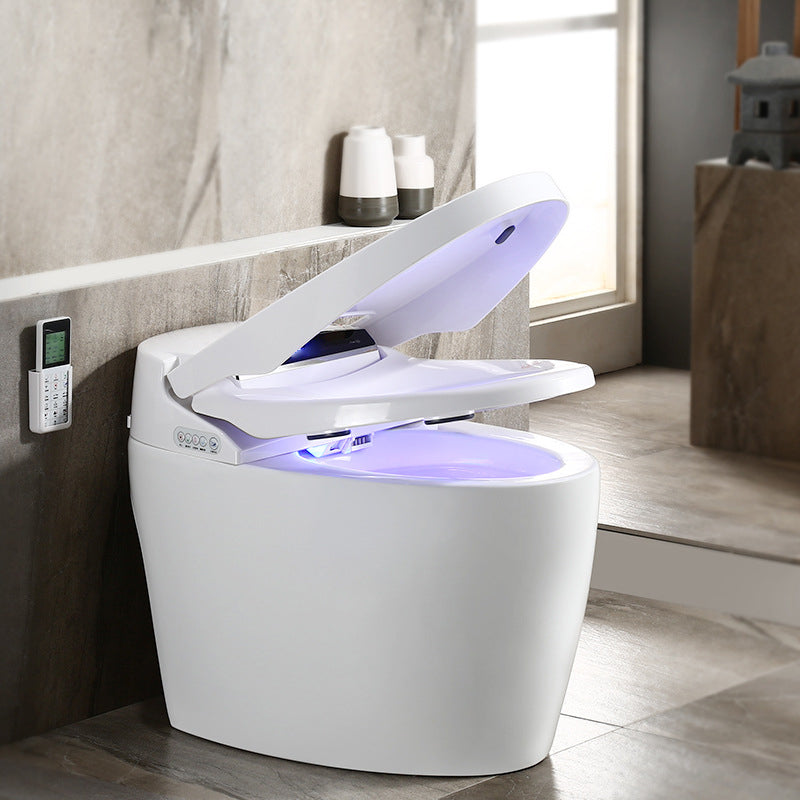 All-In-One Porcelain Toilet Bowl Porcelain Siphon Jet Flush Toilet Foot Feel Flush & Splash Proof Clearhalo 'Bathroom Remodel & Bathroom Fixtures' 'Home Improvement' 'home_improvement' 'home_improvement_toilets' 'Toilets & Bidets' 'Toilets' 6203606