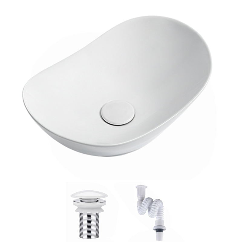 Contemporary Bathroom Sink Pop-Up Drain Porcelain Solid Color Oval-Shape Vessel Sink 16.9"L x 11"W x 5.7"H Sink Not Available Clearhalo 'Bathroom Remodel & Bathroom Fixtures' 'Bathroom Sinks & Faucet Components' 'Bathroom Sinks' 'bathroom_sink' 'Home Improvement' 'home_improvement' 'home_improvement_bathroom_sink' 6206258