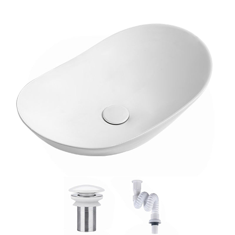 Contemporary Bathroom Sink Pop-Up Drain Porcelain Solid Color Oval-Shape Vessel Sink Sink Not Available Clearhalo 'Bathroom Remodel & Bathroom Fixtures' 'Bathroom Sinks & Faucet Components' 'Bathroom Sinks' 'bathroom_sink' 'Home Improvement' 'home_improvement' 'home_improvement_bathroom_sink' 6206259