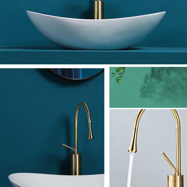Contemporary Bathroom Sink Pop-Up Drain Porcelain Solid Color Oval-Shape Vessel Sink Clearhalo 'Bathroom Remodel & Bathroom Fixtures' 'Bathroom Sinks & Faucet Components' 'Bathroom Sinks' 'bathroom_sink' 'Home Improvement' 'home_improvement' 'home_improvement_bathroom_sink' 6206264
