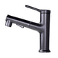 Modern Style Retractable Vessel Faucet Single-handle Low Arc Copper Vessel Faucet Silver Gray 7.1" Clearhalo 'Bathroom Remodel & Bathroom Fixtures' 'Bathroom Sink Faucets' 'Bathroom Sinks & Faucet Components' 'bathroom_sink_faucets' 'Home Improvement' 'home_improvement' 'home_improvement_bathroom_sink_faucets' 6206857