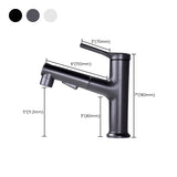 Modern Style Retractable Vessel Faucet Single-handle Low Arc Copper Vessel Faucet Clearhalo 'Bathroom Remodel & Bathroom Fixtures' 'Bathroom Sink Faucets' 'Bathroom Sinks & Faucet Components' 'bathroom_sink_faucets' 'Home Improvement' 'home_improvement' 'home_improvement_bathroom_sink_faucets' 6206875