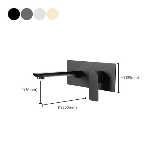 Contemporary Style Faucets Wall Mounted Faucets with Lever Handles Clearhalo 'Bathroom Remodel & Bathroom Fixtures' 'Bathroom Sink Faucets' 'Bathroom Sinks & Faucet Components' 'bathroom_sink_faucets' 'Home Improvement' 'home_improvement' 'home_improvement_bathroom_sink_faucets' 6211537