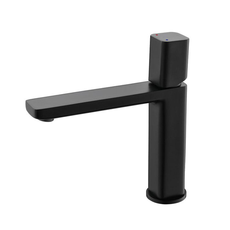 Modern Vessel Faucet Brass Lever Handles Low Arc Bathroom Sink Faucet Black 7.7" Clearhalo 'Bathroom Remodel & Bathroom Fixtures' 'Bathroom Sink Faucets' 'Bathroom Sinks & Faucet Components' 'bathroom_sink_faucets' 'Home Improvement' 'home_improvement' 'home_improvement_bathroom_sink_faucets' 6211539
