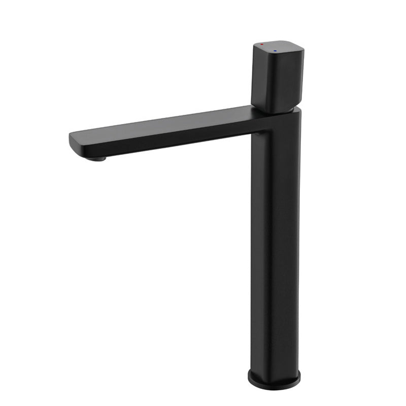 Modern Vessel Faucet Brass Lever Handles Low Arc Bathroom Sink Faucet Black 12" Clearhalo 'Bathroom Remodel & Bathroom Fixtures' 'Bathroom Sink Faucets' 'Bathroom Sinks & Faucet Components' 'bathroom_sink_faucets' 'Home Improvement' 'home_improvement' 'home_improvement_bathroom_sink_faucets' 6211553