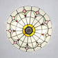 Magnolia Flush Ceiling Light Tiffany Loft Stained Glass Flush Mount Light in Yellow/Blue/Clear/Light Green/Light Yellow/Purplish Blue/Dark Green for Bedroom Clearhalo 'Ceiling Lights' 'Close To Ceiling Lights' 'Close to ceiling' 'Flush mount' Lighting' 62116