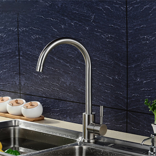 Modern Pulldown Sprayer Water Filler One Handle High Arch Kitchen Faucet with Deck Plate Clearhalo 'Home Improvement' 'home_improvement' 'home_improvement_kitchen_faucets' 'Kitchen Faucets' 'Kitchen Remodel & Kitchen Fixtures' 'Kitchen Sinks & Faucet Components' 'kitchen_faucets' 6211621