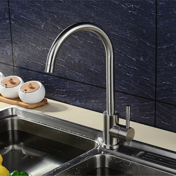 Modern Pulldown Sprayer Water Filler One Handle High Arch Kitchen Faucet with Deck Plate Clearhalo 'Home Improvement' 'home_improvement' 'home_improvement_kitchen_faucets' 'Kitchen Faucets' 'Kitchen Remodel & Kitchen Fixtures' 'Kitchen Sinks & Faucet Components' 'kitchen_faucets' 6211622