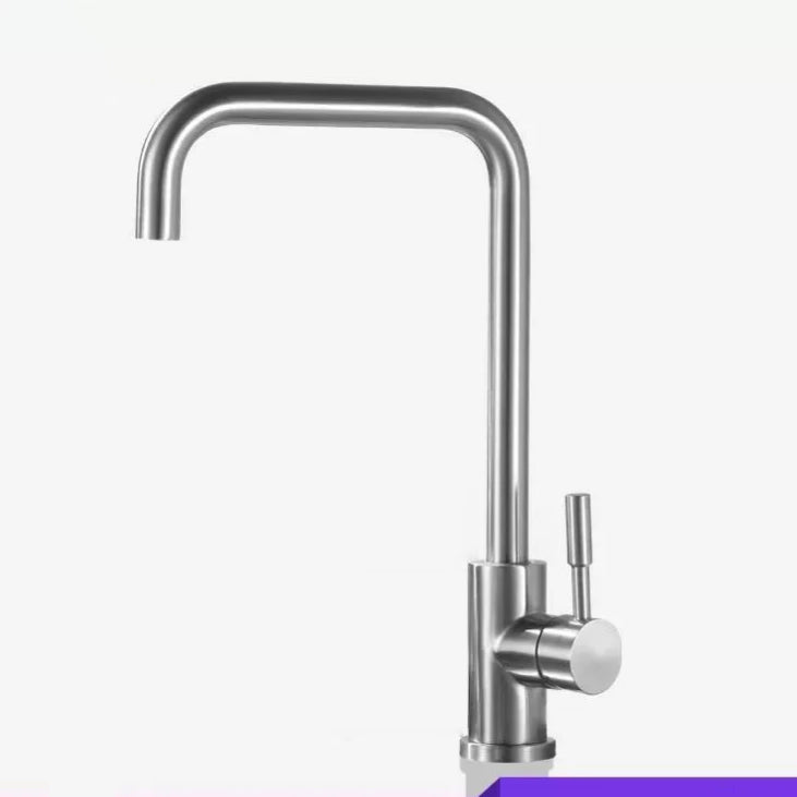 Modern Pulldown Sprayer Water Filler One Handle High Arch Kitchen Faucet with Deck Plate Nickel 7 Shape Clearhalo 'Home Improvement' 'home_improvement' 'home_improvement_kitchen_faucets' 'Kitchen Faucets' 'Kitchen Remodel & Kitchen Fixtures' 'Kitchen Sinks & Faucet Components' 'kitchen_faucets' 6211624