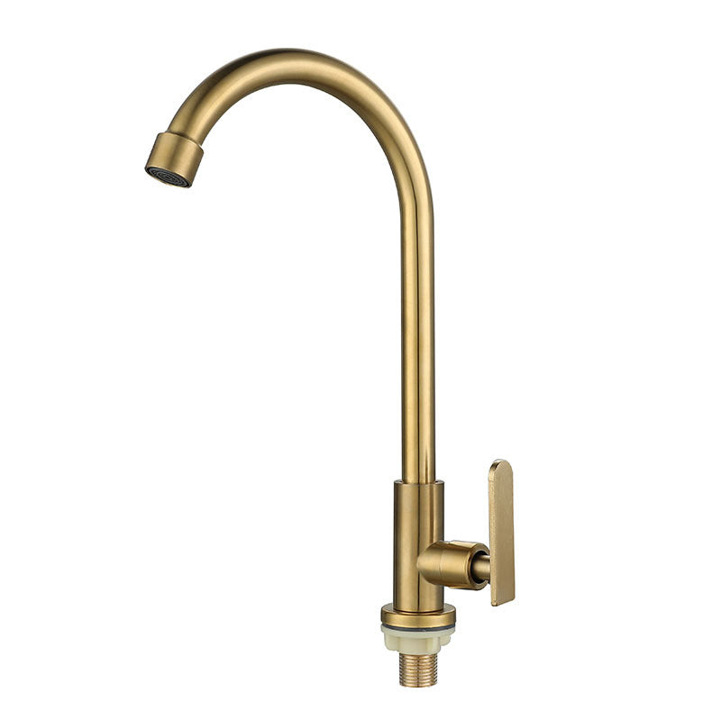 Contemporary Single Handle Kitchen Faucet Pull down 1-Hold Bar Faucet Clearhalo 'Home Improvement' 'home_improvement' 'home_improvement_kitchen_faucets' 'Kitchen Faucets' 'Kitchen Remodel & Kitchen Fixtures' 'Kitchen Sinks & Faucet Components' 'kitchen_faucets' 6211631