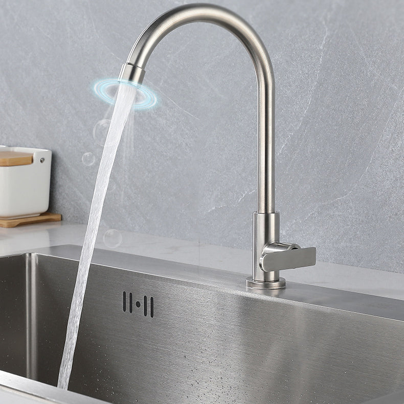 Contemporary Single Handle Kitchen Faucet Pull down 1-Hold Bar Faucet Clearhalo 'Home Improvement' 'home_improvement' 'home_improvement_kitchen_faucets' 'Kitchen Faucets' 'Kitchen Remodel & Kitchen Fixtures' 'Kitchen Sinks & Faucet Components' 'kitchen_faucets' 6211638