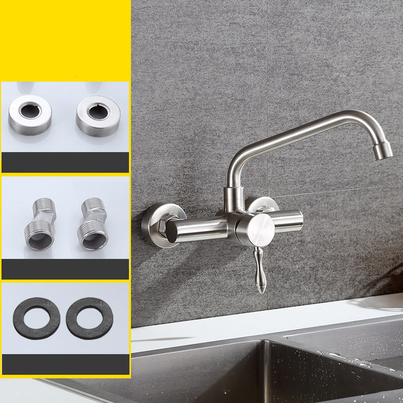 Modern Faucets 1-Handle and 2-Hole Stainless Steel Spring Spout Bar Faucet 5.1" Clearhalo 'Home Improvement' 'home_improvement' 'home_improvement_kitchen_faucets' 'Kitchen Faucets' 'Kitchen Remodel & Kitchen Fixtures' 'Kitchen Sinks & Faucet Components' 'kitchen_faucets' 6211647