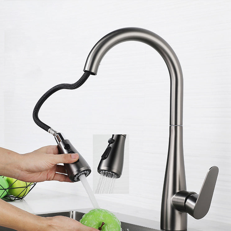 Modern Pot Filler Stainless Steel Pull down Faucet Swivel Spout Kitchen Bar Faucet Clearhalo 'Home Improvement' 'home_improvement' 'home_improvement_kitchen_faucets' 'Kitchen Faucets' 'Kitchen Remodel & Kitchen Fixtures' 'Kitchen Sinks & Faucet Components' 'kitchen_faucets' 6211660