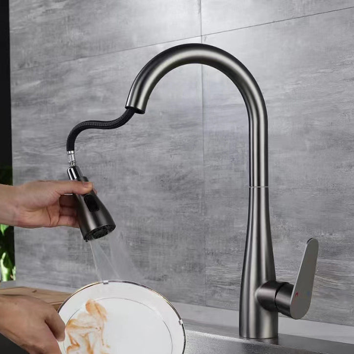 Modern Pot Filler Stainless Steel Pull down Faucet Swivel Spout Kitchen Bar Faucet Clearhalo 'Home Improvement' 'home_improvement' 'home_improvement_kitchen_faucets' 'Kitchen Faucets' 'Kitchen Remodel & Kitchen Fixtures' 'Kitchen Sinks & Faucet Components' 'kitchen_faucets' 6211662