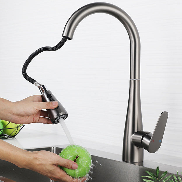 Modern Pot Filler Stainless Steel Pull down Faucet Swivel Spout Kitchen Bar Faucet Clearhalo 'Home Improvement' 'home_improvement' 'home_improvement_kitchen_faucets' 'Kitchen Faucets' 'Kitchen Remodel & Kitchen Fixtures' 'Kitchen Sinks & Faucet Components' 'kitchen_faucets' 6211672