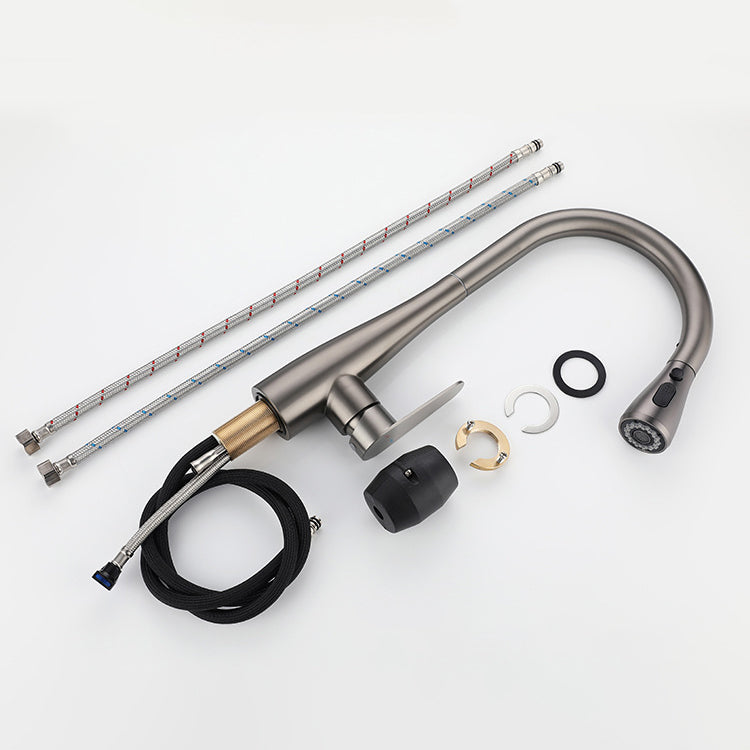 Modern Pot Filler Stainless Steel Pull down Faucet Swivel Spout Kitchen Bar Faucet Clearhalo 'Home Improvement' 'home_improvement' 'home_improvement_kitchen_faucets' 'Kitchen Faucets' 'Kitchen Remodel & Kitchen Fixtures' 'Kitchen Sinks & Faucet Components' 'kitchen_faucets' 6211675