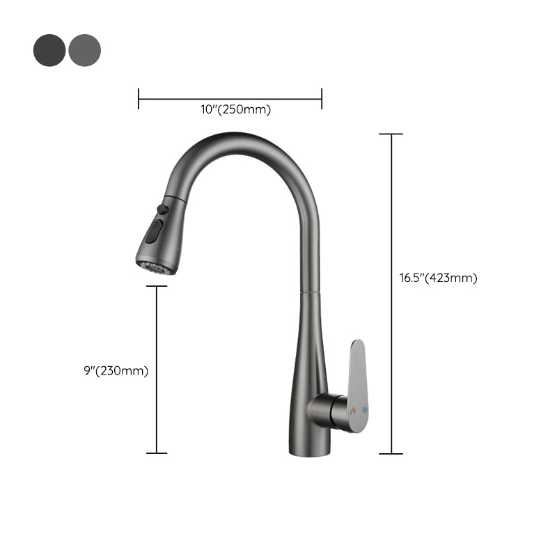 Modern Pot Filler Stainless Steel Pull down Faucet Swivel Spout Kitchen Bar Faucet Clearhalo 'Home Improvement' 'home_improvement' 'home_improvement_kitchen_faucets' 'Kitchen Faucets' 'Kitchen Remodel & Kitchen Fixtures' 'Kitchen Sinks & Faucet Components' 'kitchen_faucets' 6211678