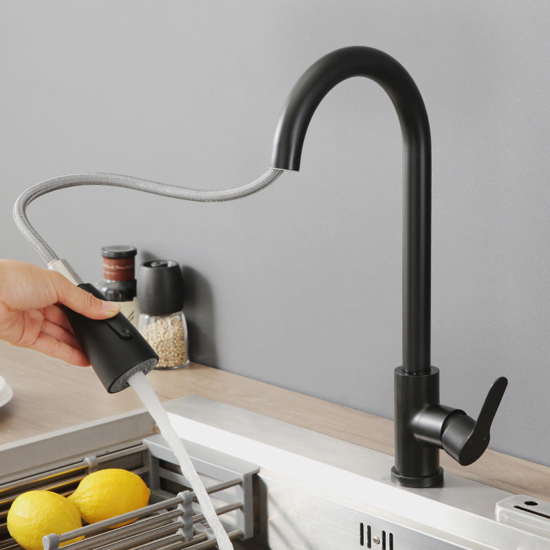 Modern Pot Filler Stainless Steel Pull Out Faucet Bar Prep Kitchen Faucet Clearhalo 'Home Improvement' 'home_improvement' 'home_improvement_kitchen_faucets' 'Kitchen Faucets' 'Kitchen Remodel & Kitchen Fixtures' 'Kitchen Sinks & Faucet Components' 'kitchen_faucets' 6211699