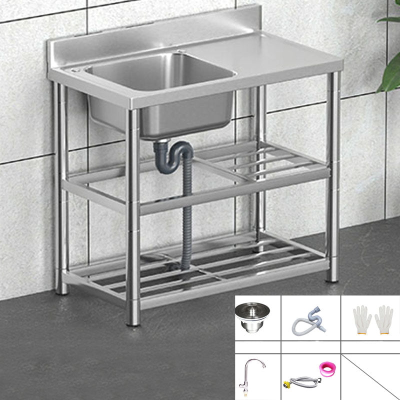 Classic Style Kitchen Sink Stainless Steel 2 Holes Undermount Kitchen Sink 27.5"L x 20"W x 35"H Sink with Faucet Cold Water Dispensers Clearhalo 'Home Improvement' 'home_improvement' 'home_improvement_kitchen_sinks' 'Kitchen Remodel & Kitchen Fixtures' 'Kitchen Sinks & Faucet Components' 'Kitchen Sinks' 'kitchen_sinks' 6211715