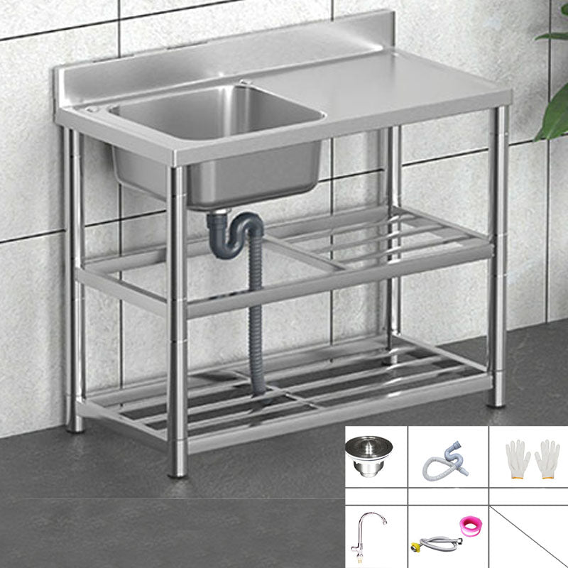 Classic Style Kitchen Sink Stainless Steel 2 Holes Undermount Kitchen Sink 39"L x 20"W x 31"H Sink with Faucet Cold Water Dispensers Clearhalo 'Home Improvement' 'home_improvement' 'home_improvement_kitchen_sinks' 'Kitchen Remodel & Kitchen Fixtures' 'Kitchen Sinks & Faucet Components' 'Kitchen Sinks' 'kitchen_sinks' 6211716