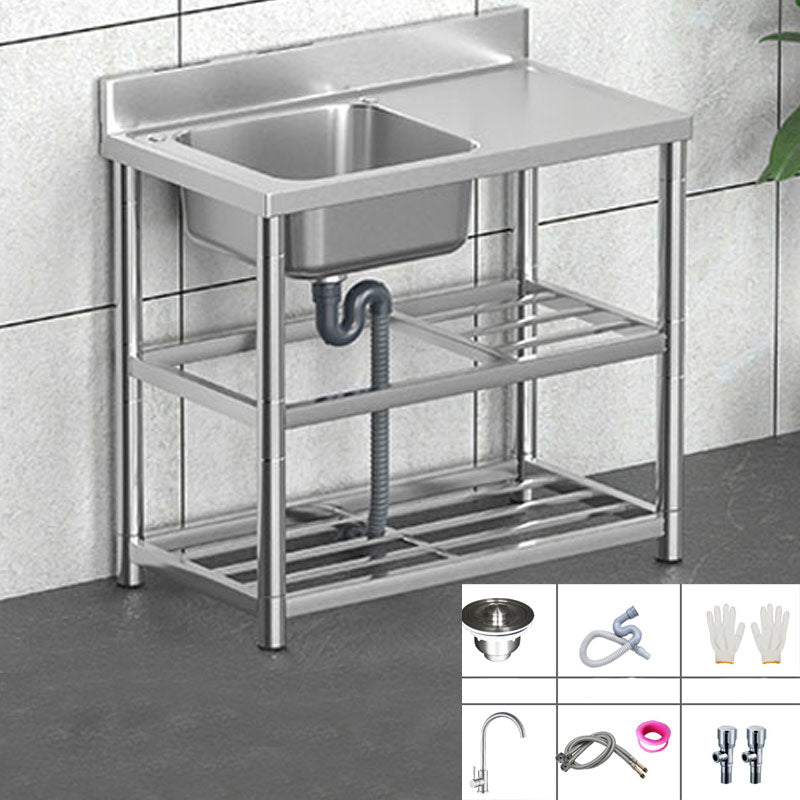 Classic Style Kitchen Sink Stainless Steel 2 Holes Undermount Kitchen Sink 27.5"L x 20"W x 35"H Sink with Faucet Hot Cold Water Dispensers Clearhalo 'Home Improvement' 'home_improvement' 'home_improvement_kitchen_sinks' 'Kitchen Remodel & Kitchen Fixtures' 'Kitchen Sinks & Faucet Components' 'Kitchen Sinks' 'kitchen_sinks' 6211722