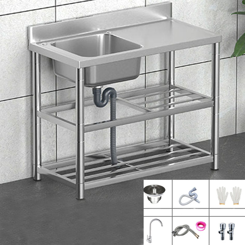 Classic Style Kitchen Sink Stainless Steel 2 Holes Undermount Kitchen Sink 39"L x 20"W x 31"H Sink with Faucet Hot Cold Water Dispensers Clearhalo 'Home Improvement' 'home_improvement' 'home_improvement_kitchen_sinks' 'Kitchen Remodel & Kitchen Fixtures' 'Kitchen Sinks & Faucet Components' 'Kitchen Sinks' 'kitchen_sinks' 6211724