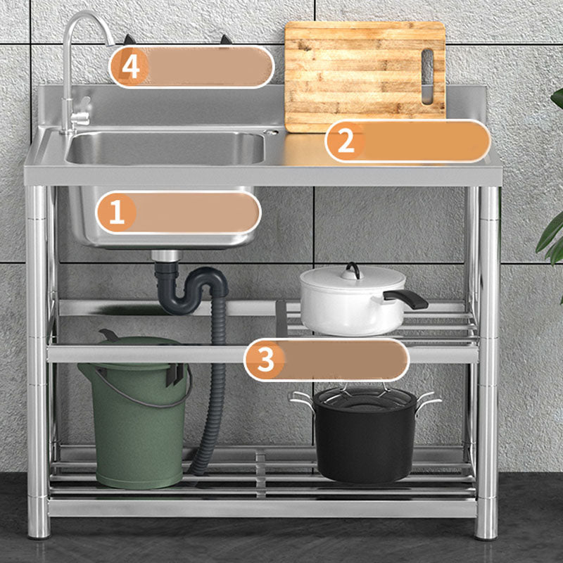 Classic Style Kitchen Sink Stainless Steel 2 Holes Undermount Kitchen Sink Clearhalo 'Home Improvement' 'home_improvement' 'home_improvement_kitchen_sinks' 'Kitchen Remodel & Kitchen Fixtures' 'Kitchen Sinks & Faucet Components' 'Kitchen Sinks' 'kitchen_sinks' 6211742