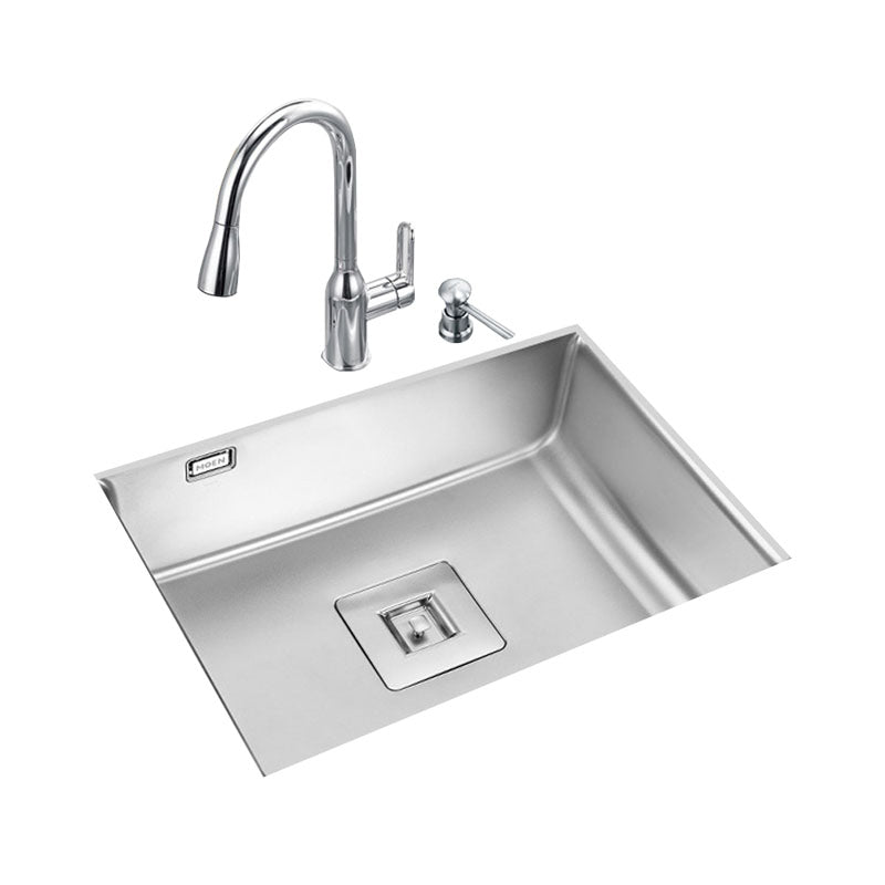 Modern Workstation Sink Stainless Faucet and Steel Basket Strainer Kitchen Sink Clearhalo 'Home Improvement' 'home_improvement' 'home_improvement_kitchen_sinks' 'Kitchen Remodel & Kitchen Fixtures' 'Kitchen Sinks & Faucet Components' 'Kitchen Sinks' 'kitchen_sinks' 6211793