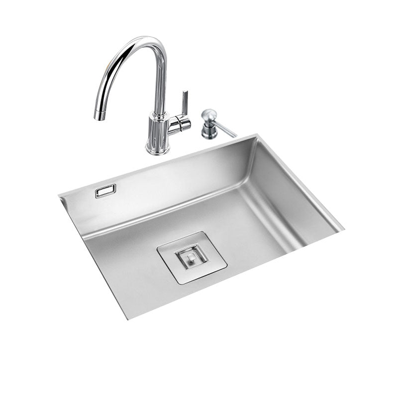 Modern Workstation Sink Stainless Faucet and Steel Basket Strainer Kitchen Sink Clearhalo 'Home Improvement' 'home_improvement' 'home_improvement_kitchen_sinks' 'Kitchen Remodel & Kitchen Fixtures' 'Kitchen Sinks & Faucet Components' 'Kitchen Sinks' 'kitchen_sinks' 6211816