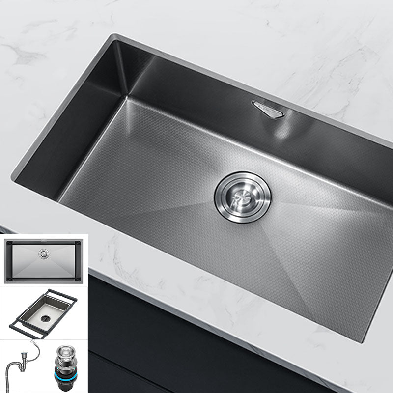 Contemporary Style Kitchen Sink Stainless Steel Kitchen Sink with Basket Strainer Sink Only None Clearhalo 'Home Improvement' 'home_improvement' 'home_improvement_kitchen_sinks' 'Kitchen Remodel & Kitchen Fixtures' 'Kitchen Sinks & Faucet Components' 'Kitchen Sinks' 'kitchen_sinks' 6211854