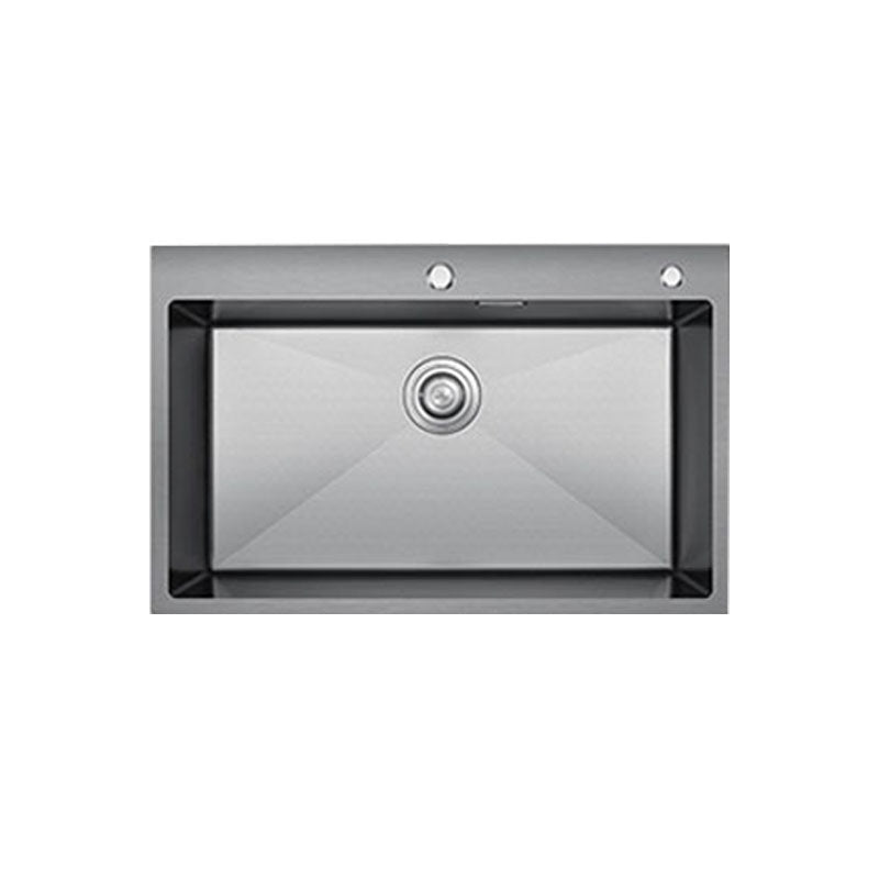 Contemporary Style Kitchen Sink Stainless Steel Kitchen Sink with Basket Strainer Clearhalo 'Home Improvement' 'home_improvement' 'home_improvement_kitchen_sinks' 'Kitchen Remodel & Kitchen Fixtures' 'Kitchen Sinks & Faucet Components' 'Kitchen Sinks' 'kitchen_sinks' 6211861