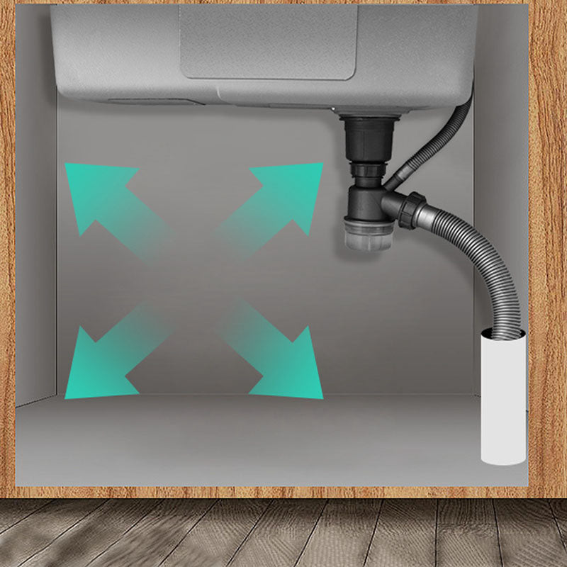 Contemporary Kitchen Sink Stainless Steel Kitchen Sink with Drain Assembly Clearhalo 'Home Improvement' 'home_improvement' 'home_improvement_kitchen_sinks' 'Kitchen Remodel & Kitchen Fixtures' 'Kitchen Sinks & Faucet Components' 'Kitchen Sinks' 'kitchen_sinks' 6211899