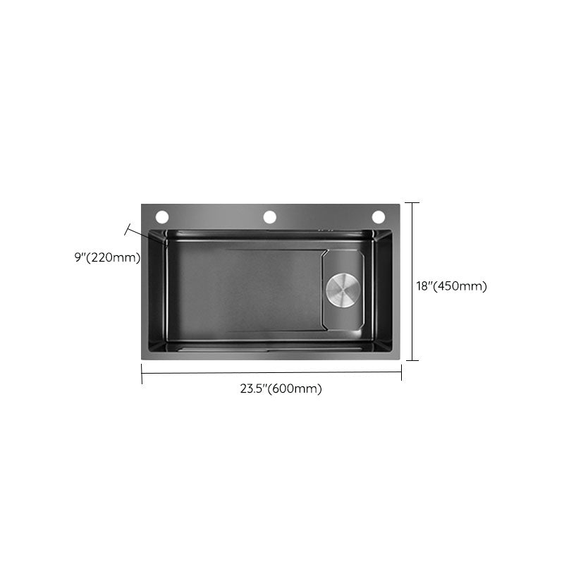 Contemporary Kitchen Sink Stainless Steel Kitchen Sink with Drain Assembly Clearhalo 'Home Improvement' 'home_improvement' 'home_improvement_kitchen_sinks' 'Kitchen Remodel & Kitchen Fixtures' 'Kitchen Sinks & Faucet Components' 'Kitchen Sinks' 'kitchen_sinks' 6211913