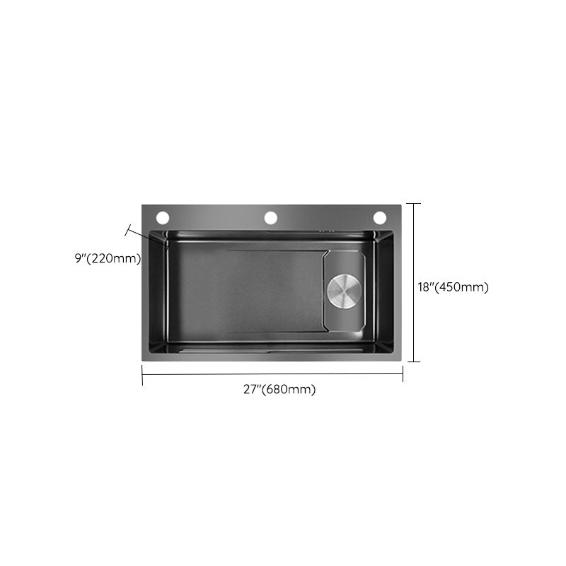 Contemporary Kitchen Sink Stainless Steel Kitchen Sink with Drain Assembly Clearhalo 'Home Improvement' 'home_improvement' 'home_improvement_kitchen_sinks' 'Kitchen Remodel & Kitchen Fixtures' 'Kitchen Sinks & Faucet Components' 'Kitchen Sinks' 'kitchen_sinks' 6211916
