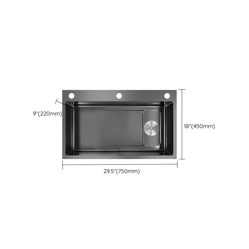 Contemporary Kitchen Sink Stainless Steel Kitchen Sink with Drain Assembly Clearhalo 'Home Improvement' 'home_improvement' 'home_improvement_kitchen_sinks' 'Kitchen Remodel & Kitchen Fixtures' 'Kitchen Sinks & Faucet Components' 'Kitchen Sinks' 'kitchen_sinks' 6211919