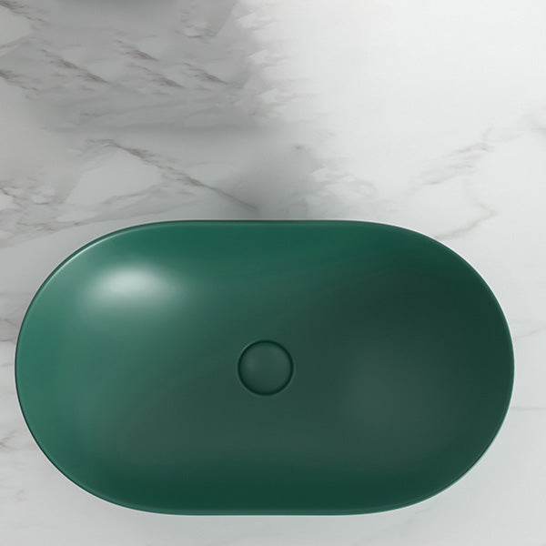 Contemporary Bathroom Sink Pop-Up Drain Porcelain Solid Color Oval-Shape Vessel Clearhalo 'Bathroom Remodel & Bathroom Fixtures' 'Bathroom Sinks & Faucet Components' 'Bathroom Sinks' 'bathroom_sink' 'Home Improvement' 'home_improvement' 'home_improvement_bathroom_sink' 6211964