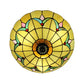 Magnolia Flush Ceiling Light Tiffany Loft Stained Glass Flush Mount Light in Yellow/Blue/Clear/Light Green/Light Yellow/Purplish Blue/Dark Green for Bedroom Clearhalo 'Ceiling Lights' 'Close To Ceiling Lights' 'Close to ceiling' 'Flush mount' Lighting' 62120