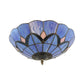 Magnolia Flush Ceiling Light Tiffany Loft Stained Glass Flush Mount Light in Yellow/Blue/Clear/Light Green/Light Yellow/Purplish Blue/Dark Green for Bedroom Clearhalo 'Ceiling Lights' 'Close To Ceiling Lights' 'Close to ceiling' 'Flush mount' Lighting' 62124