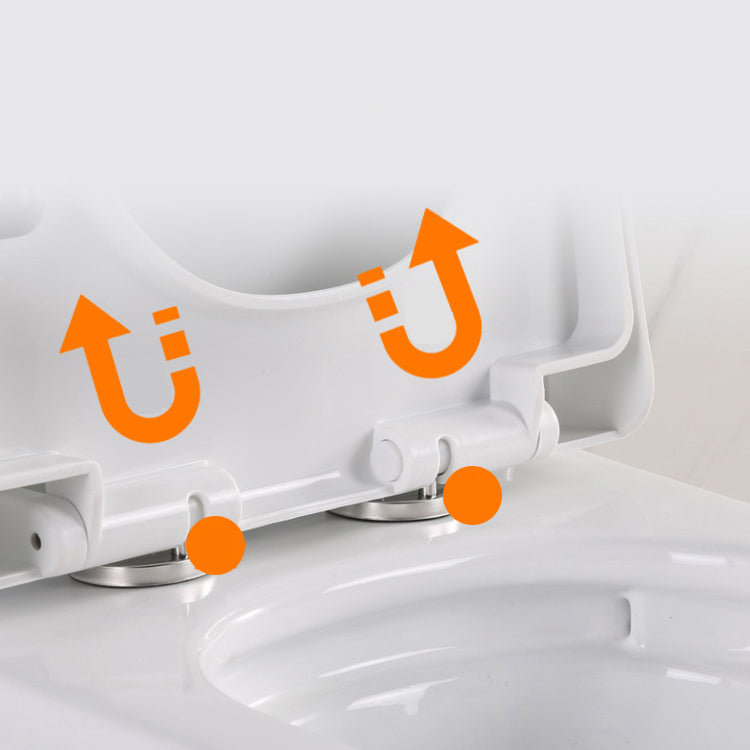 White Modern Flush Toilet Ceramic Elong One-Piece Toilet with Slow Close Seat Clearhalo 'Bathroom Remodel & Bathroom Fixtures' 'Home Improvement' 'home_improvement' 'home_improvement_toilets' 'Toilets & Bidets' 'Toilets' 6212681