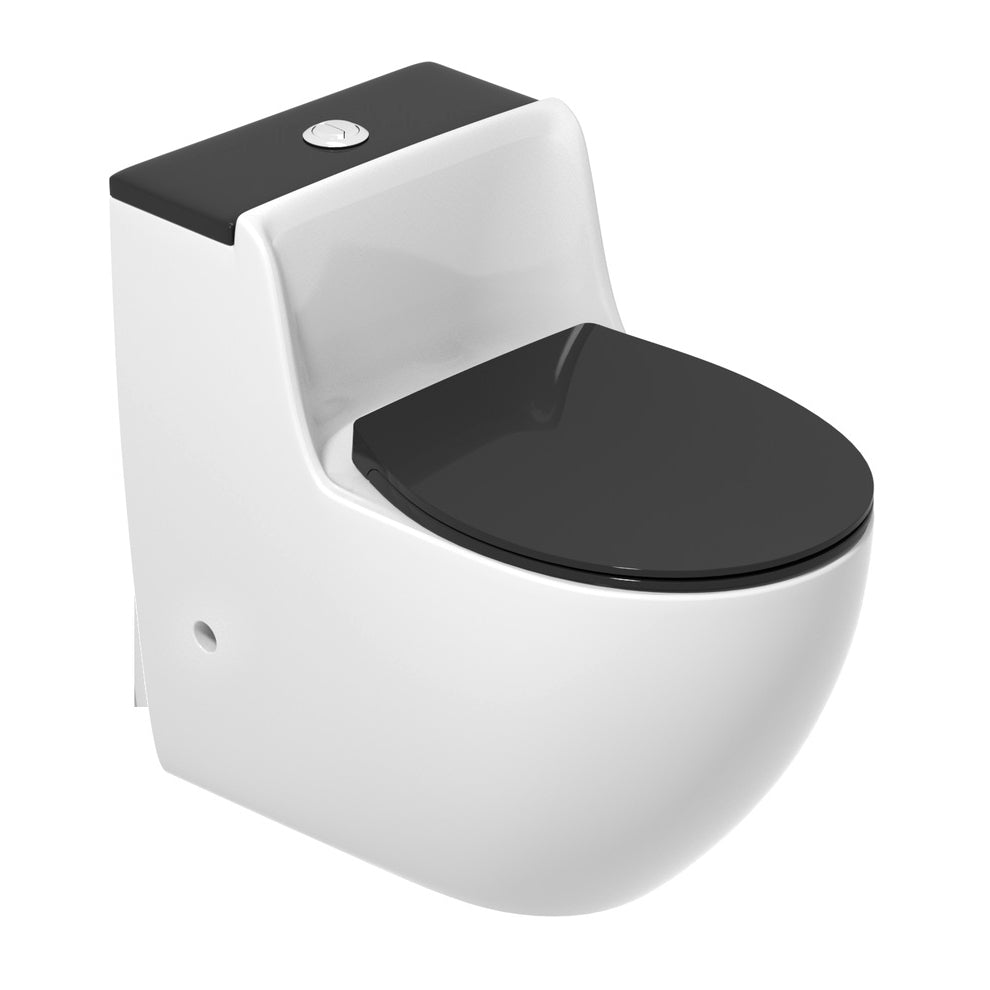 Modern Elongated Toilet Bowl Siphon Jet Flush Toilet with Seat Black White Clearhalo 'Bathroom Remodel & Bathroom Fixtures' 'Home Improvement' 'home_improvement' 'home_improvement_toilets' 'Toilets & Bidets' 'Toilets' 6212718