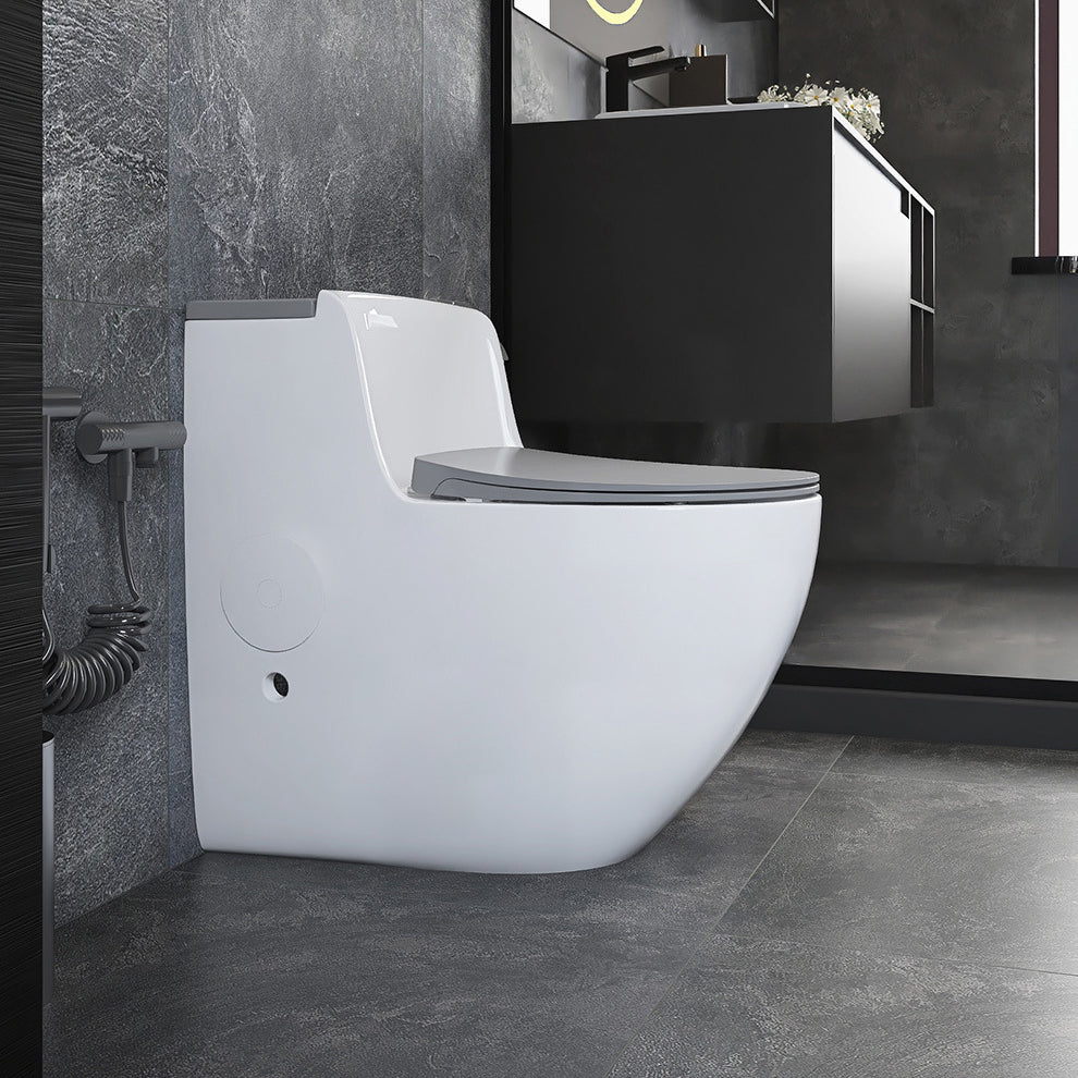 Modern Elongated Toilet Bowl Siphon Jet Flush Toilet with Seat Clearhalo 'Bathroom Remodel & Bathroom Fixtures' 'Home Improvement' 'home_improvement' 'home_improvement_toilets' 'Toilets & Bidets' 'Toilets' 6212745