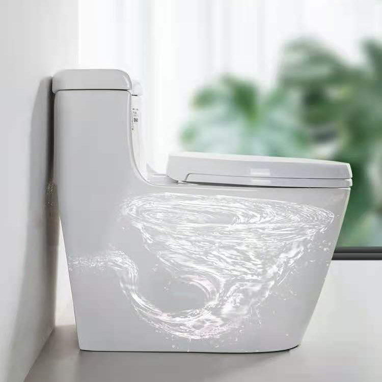 Modern Ceramic Siphon Jet Toilet Bowl Floor Mount Flush Toilet with Toilet Seat Clearhalo 'Bathroom Remodel & Bathroom Fixtures' 'Home Improvement' 'home_improvement' 'home_improvement_toilets' 'Toilets & Bidets' 'Toilets' 6213995